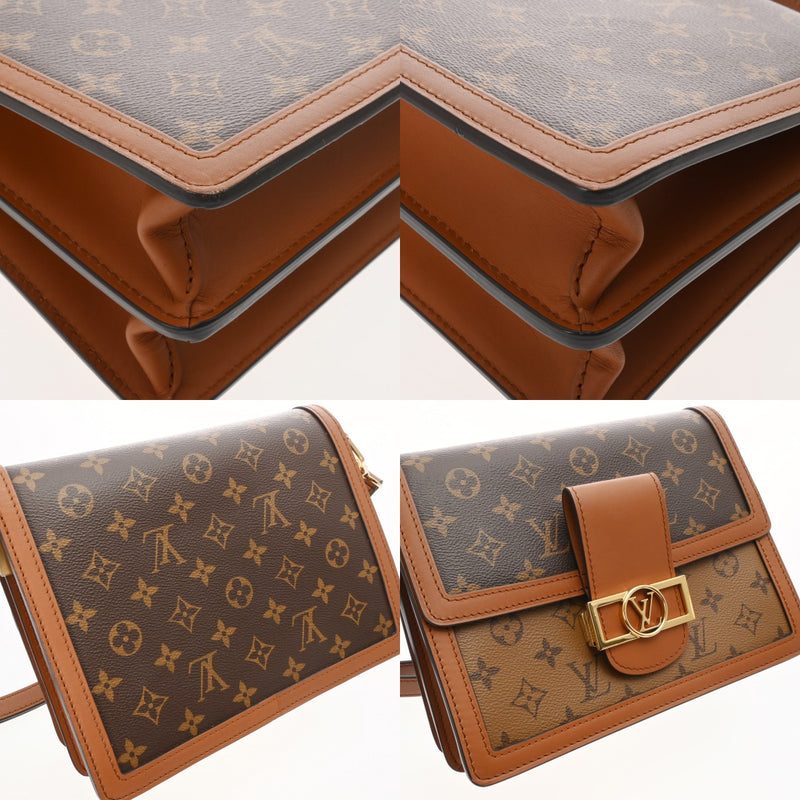 LOUIS VUITTON ルイヴィトン モノグラムリバース ドーフィーヌ MM 旧型 キャメル系/ブラウン M44391 レディース モノグラムキャンバス ショルダーバッグ Aランク 中古 銀蔵