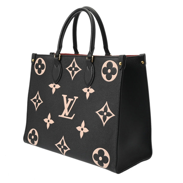 LOUIS VUITTON ルイヴィトン モノグラムアンプラント オンザゴー MM 2WAYトート ブラック/ベージュ M45495 レディース レザー ハンドバッグ ABランク 中古 銀蔵