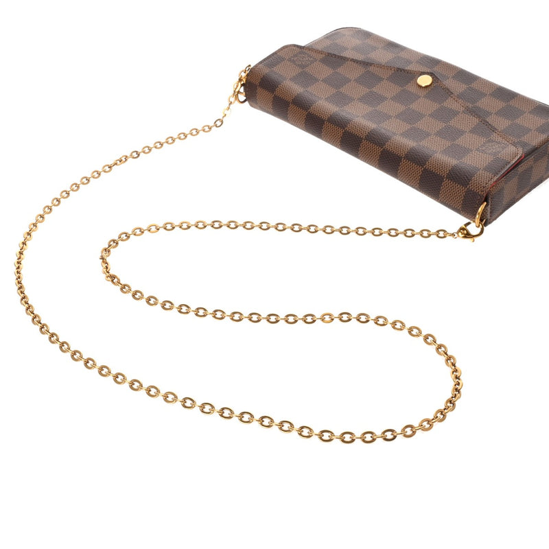 LOUIS VUITTON ルイヴィトン ダミエ ポシェットフェリシー ブラウン N63032 レディース ダミエキャンバス ショルダーバッグ ABランク 中古 銀蔵