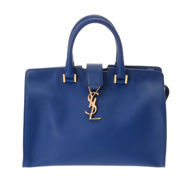 SAINT LAURENT サンローラン ベイビーカバス 2WAY ブルー 394461 レディース レザー ハンドバッグ Aランク 中古 銀蔵