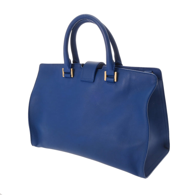 SAINT LAURENT サンローラン ベイビーカバス 2WAY ブルー 394461 レディース レザー ハンドバッグ Aランク 中古 銀蔵