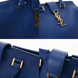 SAINT LAURENT サンローラン ベイビーカバス 2WAY ブルー 394461 レディース レザー ハンドバッグ Aランク 中古 銀蔵