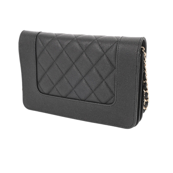 CHANEL シャネル マドモアゼル チェーンウォレット ブラック A80972 レディース キャビアスキン ショルダーバッグ ABランク 中古 銀蔵