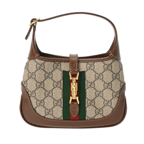 GUCCI グッチ ジャッキー1961 ミニバッグ ベージュ/エボニー 637092 レディース GGスプリームキャンバス レザー ショルダーバッグ 新同 中古 銀蔵