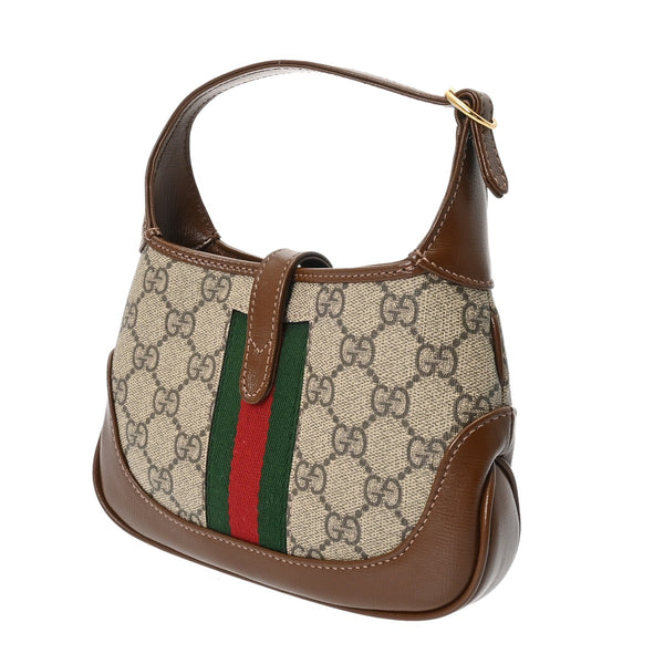 GUCCI グッチ ジャッキー1961 ミニバッグ ベージュ/エボニー 637092 レディース GGスプリームキャンバス レザー ショルダーバッグ 新同 中古 銀蔵