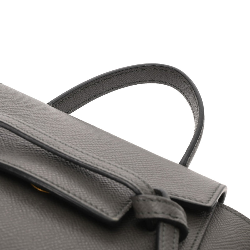 CELINE セリーヌ ベルトバッグピコ グレー 19423ZVA.10DC レディース レザー ハンドバッグ ABランク 中古 銀蔵