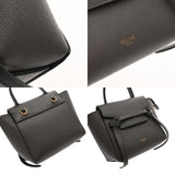CELINE セリーヌ ベルトバッグピコ グレー 19423ZVA.10DC レディース レザー ハンドバッグ ABランク 中古 銀蔵