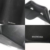 BALENCIAGA バレンシアガ ペーパー ミニ ウォレット スター柄 ブラック/ホワイト 391446 ユニセックス レザー 三つ折り財布 Aランク 中古 銀蔵
