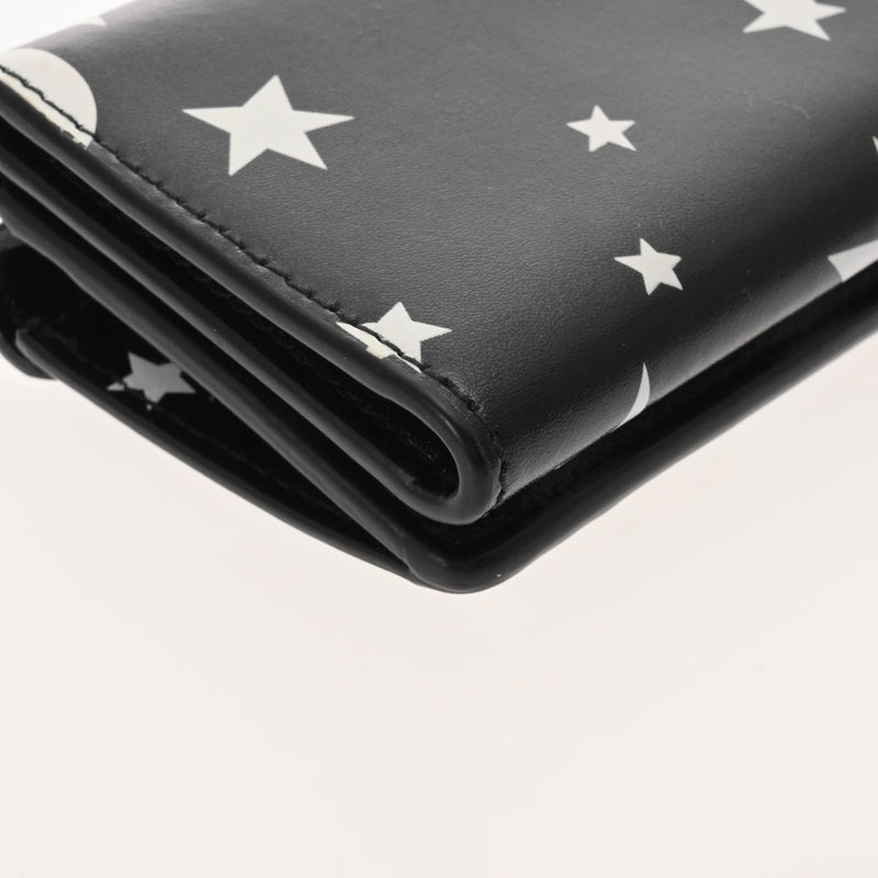 BALENCIAGA バレンシアガ ペーパー ミニ ウォレット スター柄 ブラック/ホワイト 391446 ユニセックス レザー 三つ折り財布 Aランク 中古 銀蔵