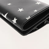 BALENCIAGA バレンシアガ ペーパー ミニ ウォレット スター柄 ブラック/ホワイト 391446 ユニセックス レザー 三つ折り財布 Aランク 中古 銀蔵