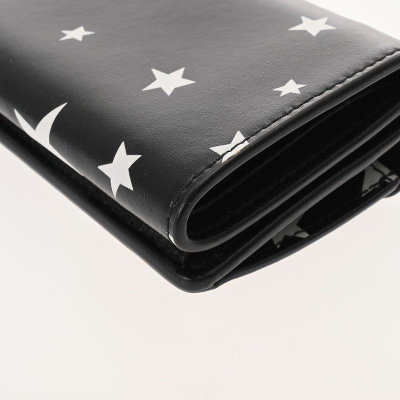 BALENCIAGA バレンシアガ ペーパー ミニ ウォレット スター柄 ブラック/ホワイト 391446 ユニセックス レザー 三つ折り財布 Aランク 中古 銀蔵