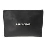 BALENCIAGA バレンシアガ ブラック 485112 ユニセックス レザー クラッチバッグ ABランク 中古 銀蔵