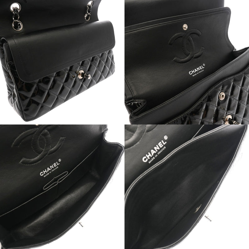 CHANEL シャネル マトラッセ チェーンショルダー ブラック レディース エナメル ショルダーバッグ ABランク 中古 銀蔵