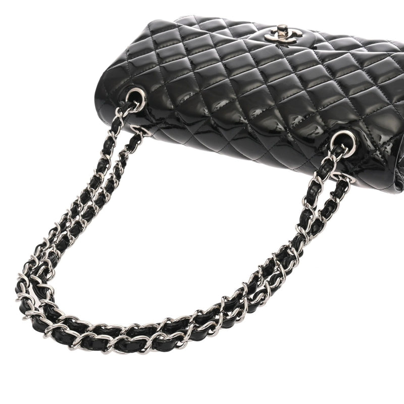 CHANEL シャネル マトラッセ チェーンショルダー ブラック レディース エナメル ショルダーバッグ ABランク 中古 銀蔵