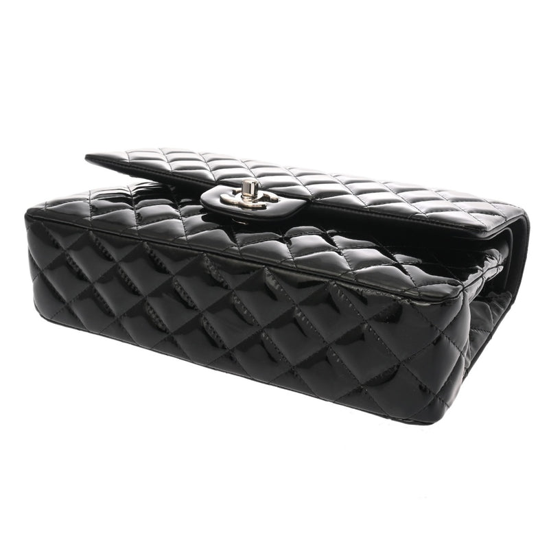 CHANEL シャネル マトラッセ チェーンショルダー ブラック レディース エナメル ショルダーバッグ ABランク 中古 銀蔵