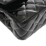 CHANEL シャネル マトラッセ チェーンショルダー ブラック レディース エナメル ショルダーバッグ ABランク 中古 銀蔵
