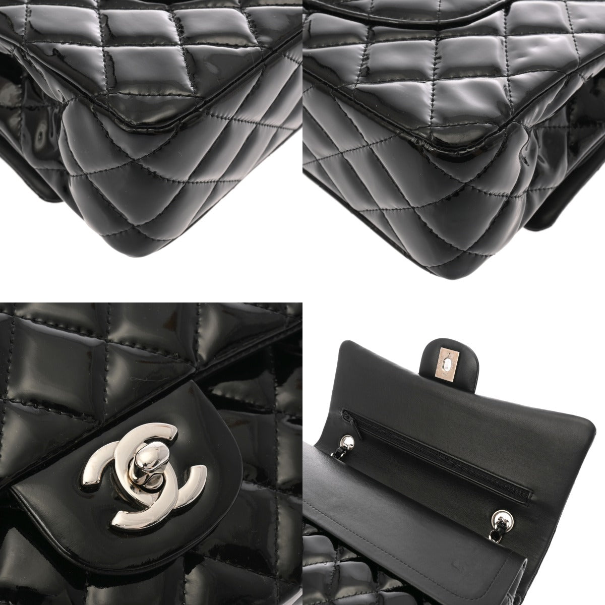 シャネル チェーンショルダー 42976 ブラック レディース エナメル