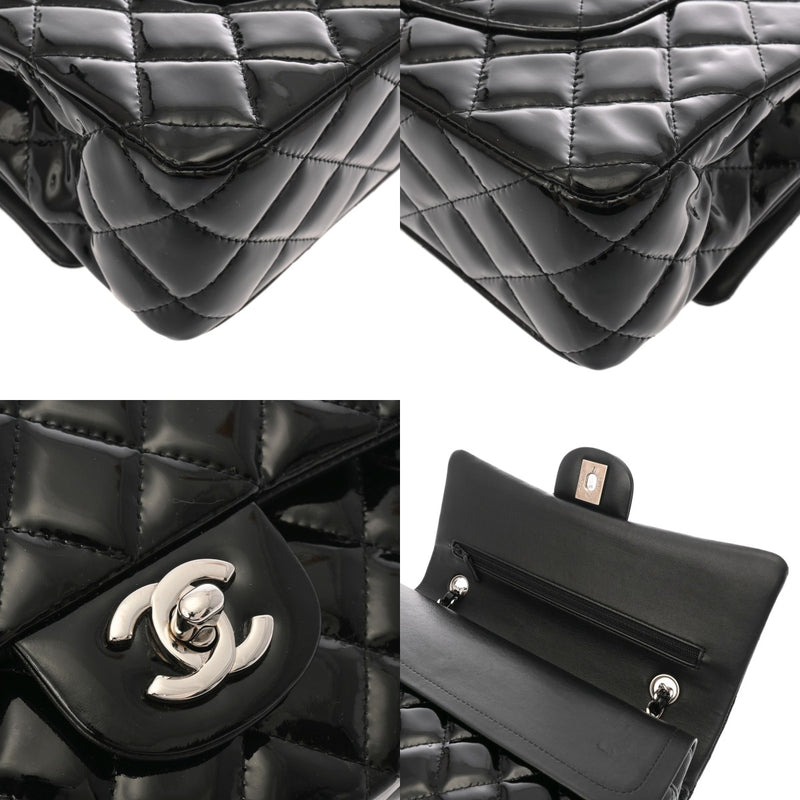 CHANEL シャネル マトラッセ チェーンショルダー ブラック レディース エナメル ショルダーバッグ ABランク 中古 銀蔵