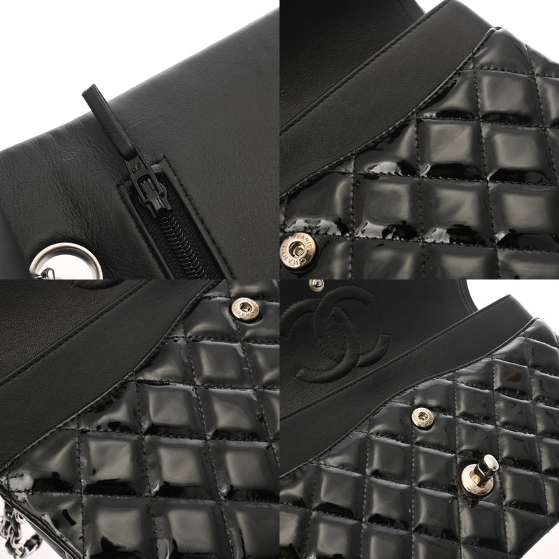 CHANEL シャネル マトラッセ チェーンショルダー ブラック レディース エナメル ショルダーバッグ ABランク 中古 銀蔵