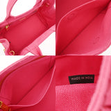 PRADA プラダ カナパ ミニ トート ピンク 1BG439 レディース キャンバス ハンドバッグ ABランク 中古 銀蔵