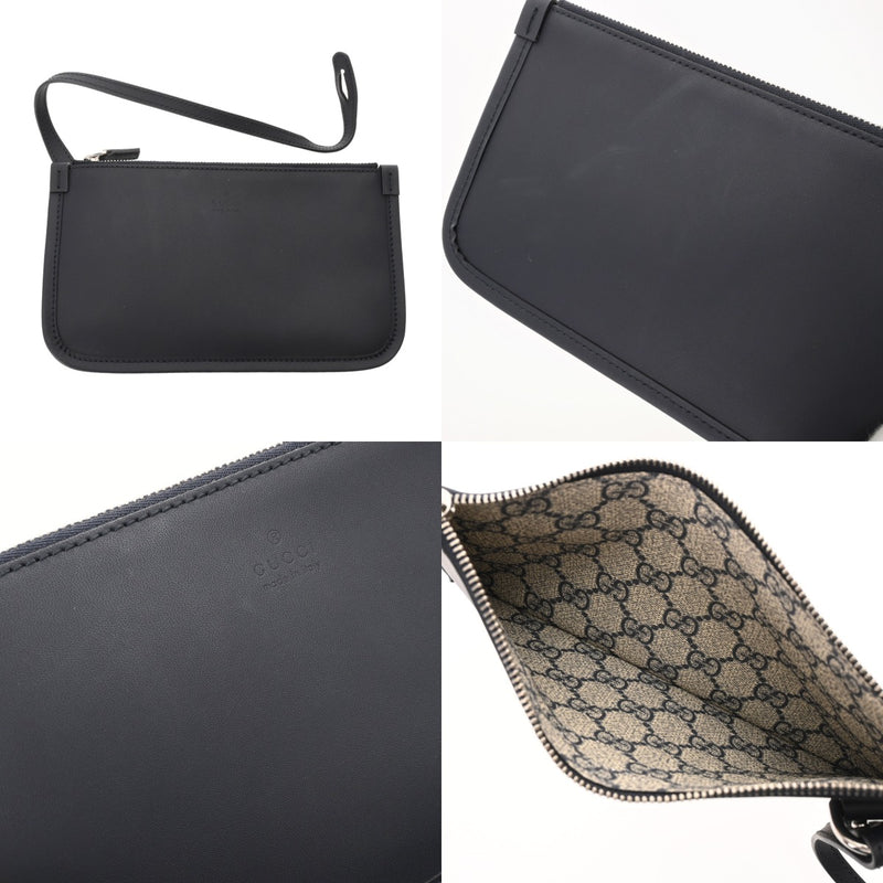 GUCCI グッチ GUCCIプリント スモールトートバッグ 2WAY ベージュ/ネイビー 772144 レディース コットンリネンキャンバス/レザー ハンドバッグ 新同 中古 銀蔵