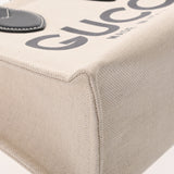 GUCCI グッチ GUCCIプリント スモールトートバッグ 2WAY ベージュ/ネイビー 772144 レディース コットンリネンキャンバス/レザー ハンドバッグ 新同 中古 銀蔵