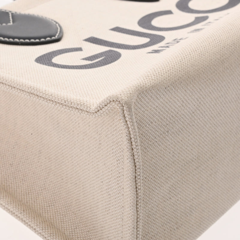 GUCCI グッチ GUCCIプリント スモールトートバッグ 2WAY ベージュ/ネイビー 772144 レディース コットンリネンキャンバス/レザー ハンドバッグ 新同 中古 銀蔵