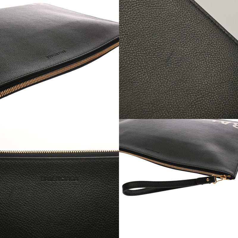 BALENCIAGA バレンシアガ クラッチバッグ ブラック 618191 ユニセックス レザー クラッチバッグ Aランク 中古 銀蔵