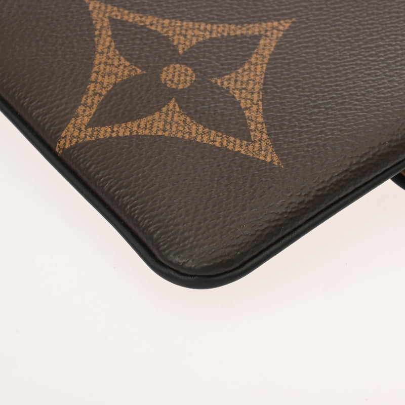 LOUIS VUITTON ルイヴィトン モノグラムリバース ジャイアントリバース ポシェットトリオ ブラウン/キャメル系 M68756 レディース モノグラムキャンバス ポーチ ABランク 中古 銀蔵