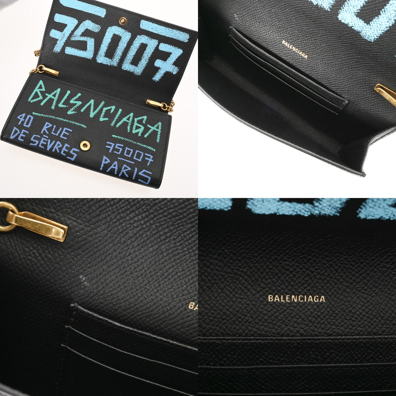 BALENCIAGA バレンシアガ チェーンウォレット ブラック 579309 レディース カーフレザー ショルダーバッグ Aランク 中古 銀蔵