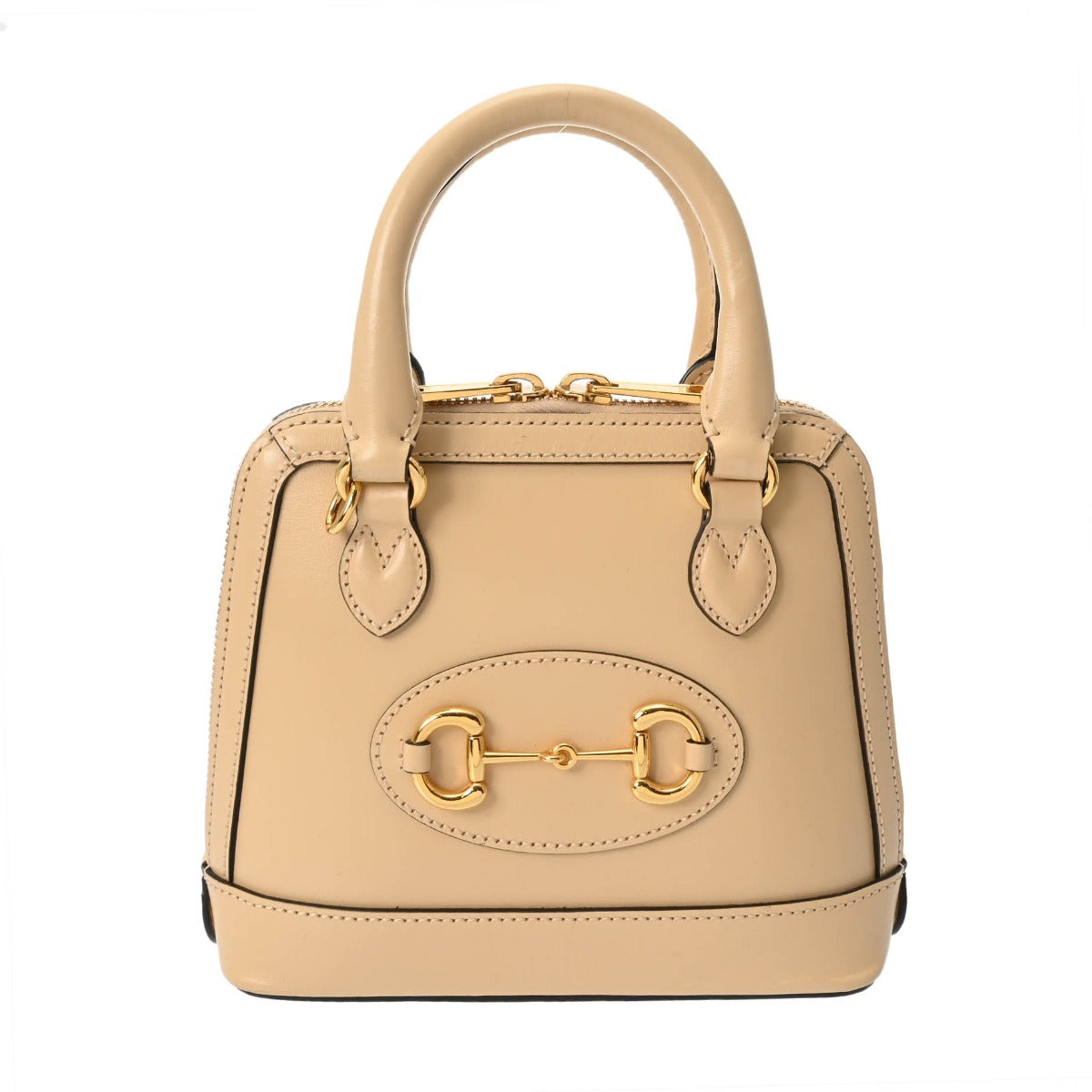 GUCCI グッチ ミニ トップハンドルバッグ ホースビット1955 ベージュ 640716 レディース カーフ ハンドバッグ ABランク ...