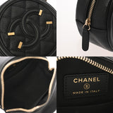 CHANEL シャネル CCフィリグリー ラウンド チェーンショルダー ブラック AP0365 レディース キャビアスキン ショルダーバッグ Aランク 中古 銀蔵