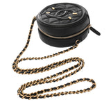 CHANEL シャネル CCフィリグリー ラウンド チェーンショルダー ブラック AP0365 レディース キャビアスキン ショルダーバッグ Aランク 中古 銀蔵