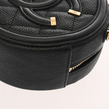 CHANEL シャネル CCフィリグリー ラウンド チェーンショルダー ブラック AP0365 レディース キャビアスキン ショルダーバッグ Aランク 中古 銀蔵