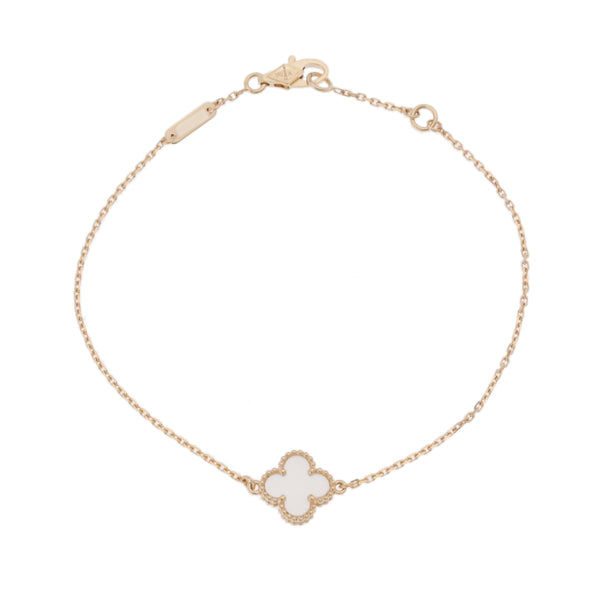 VAN CLEEF & ARPELS ヴァンクリーフ＆アーペル スウィートアルハンブラ マザーオブパール レディース K18イエローゴールド YG ブレスレット Aランク 中古 銀蔵