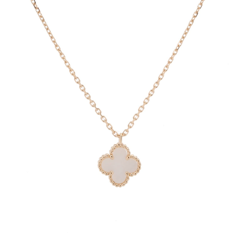 VAN CLEEF & ARPELS ヴァンクリーフ＆アーペル スウィート アルハンブラ シェル VCARF69100 レディース K18イエローゴールド YG ネックレス Aランク 中古 銀蔵
