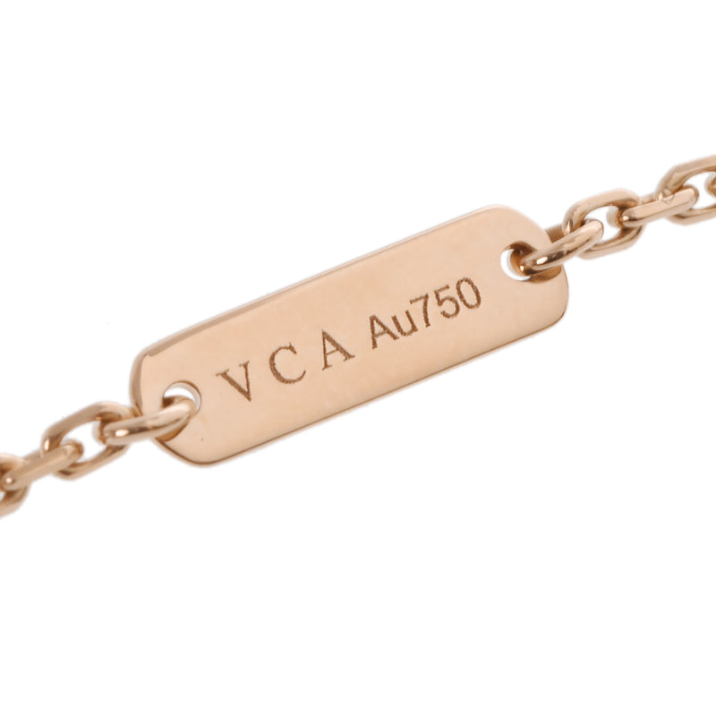 VAN CLEEF & ARPELS ヴァンクリーフ＆アーペル ヴィンテージ アルハンブラ オニキス 2016年ホリデー限定 1Pダイヤ レディース K18ピンクゴールド PG ネックレス Aランク 中古 銀蔵