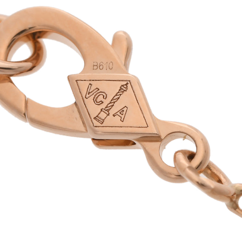 VAN CLEEF & ARPELS ヴァンクリーフ＆アーペル ヴィンテージ アルハンブラ オニキス 2016年ホリデー限定 1Pダイヤ レディース K18ピンクゴールド PG ネックレス Aランク 中古 銀蔵