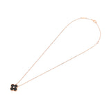 VAN CLEEF & ARPELS ヴァンクリーフ＆アーペル ヴィンテージ アルハンブラ オニキス 2016年ホリデー限定 1Pダイヤ レディース K18ピンクゴールド PG ネックレス Aランク 中古 銀蔵
