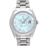 ロレックス デイデイト II 218206 ランダムシリアル アイスブルー/ダイヤモンド メンズ 腕時計 自動巻き 中古 銀蔵