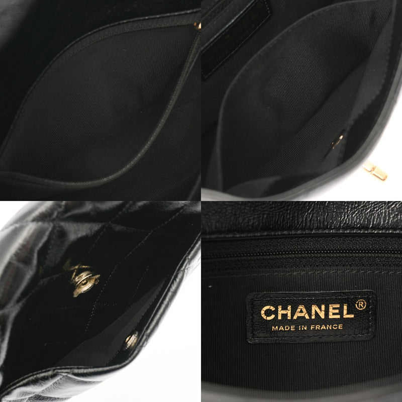 CHANEL シャネル マトラッセ チェーンショルダー ブラック レディース シャイニーカーフ ショルダーバッグ Aランク 中古 銀蔵
