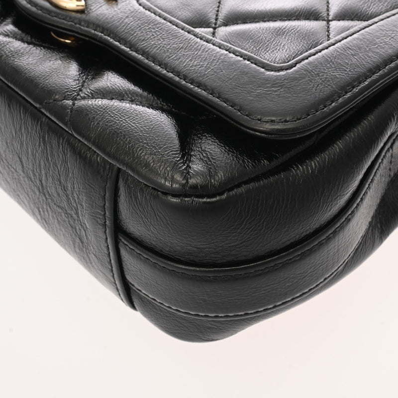 CHANEL シャネル マトラッセ チェーンショルダー ブラック レディース シャイニーカーフ ショルダーバッグ Aランク 中古 銀蔵