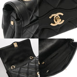 CHANEL シャネル マトラッセ チェーンショルダー ブラック レディース シャイニーカーフ ショルダーバッグ Aランク 中古 銀蔵