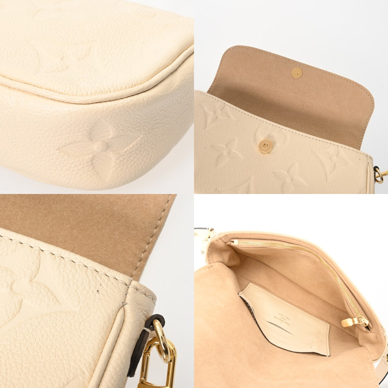 LOUIS VUITTON ルイヴィトン モノグラムアンプラント ウォレットオンチェーンアイビー クレーム M82210 レディース レザー チェーンウォレット Aランク 中古 銀蔵