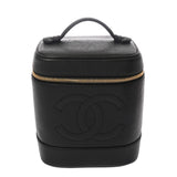 CHANEL シャネル 縦型バニティ ブラック A01998 レディース キャビアスキン バニティバッグ ABランク 中古 銀蔵
