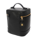 CHANEL シャネル 縦型バニティ ブラック A01998 レディース キャビアスキン バニティバッグ ABランク 中古 銀蔵