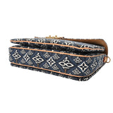 LOUIS VUITTON ルイヴィトン モノグラム ポシェットメティス MM since1854 ブルー M57395 レディース ジャガード ハンドバッグ Aランク 中古 銀蔵