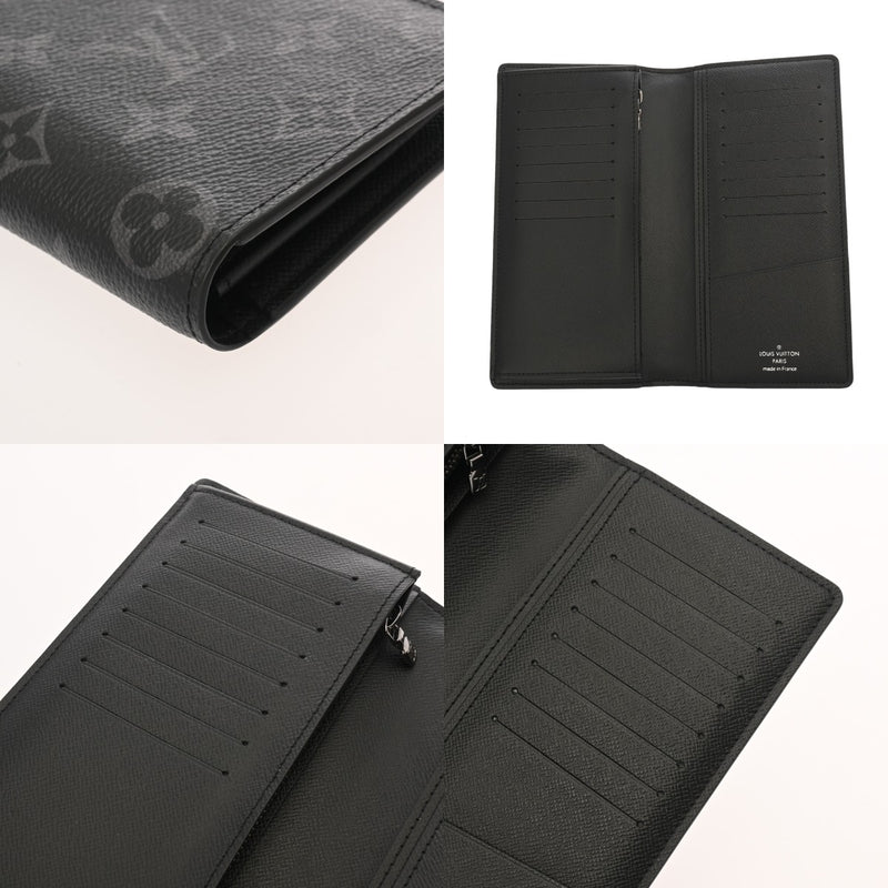 LOUIS VUITTON ルイヴィトン モノグラムエクリプス ポルトフォイユブラザ 黒/グレー M61697 メンズ モノグラムキャンバス 長財布 新同 中古 銀蔵