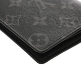 LOUIS VUITTON ルイヴィトン モノグラムエクリプス ポルトフォイユブラザ 黒/グレー M61697 メンズ モノグラムキャンバス 長財布 新同 中古 銀蔵