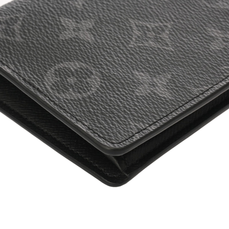 LOUIS VUITTON ルイヴィトン モノグラムエクリプス ポルトフォイユブラザ 黒/グレー M61697 メンズ モノグラムキャンバス 長財布 新同 中古 銀蔵